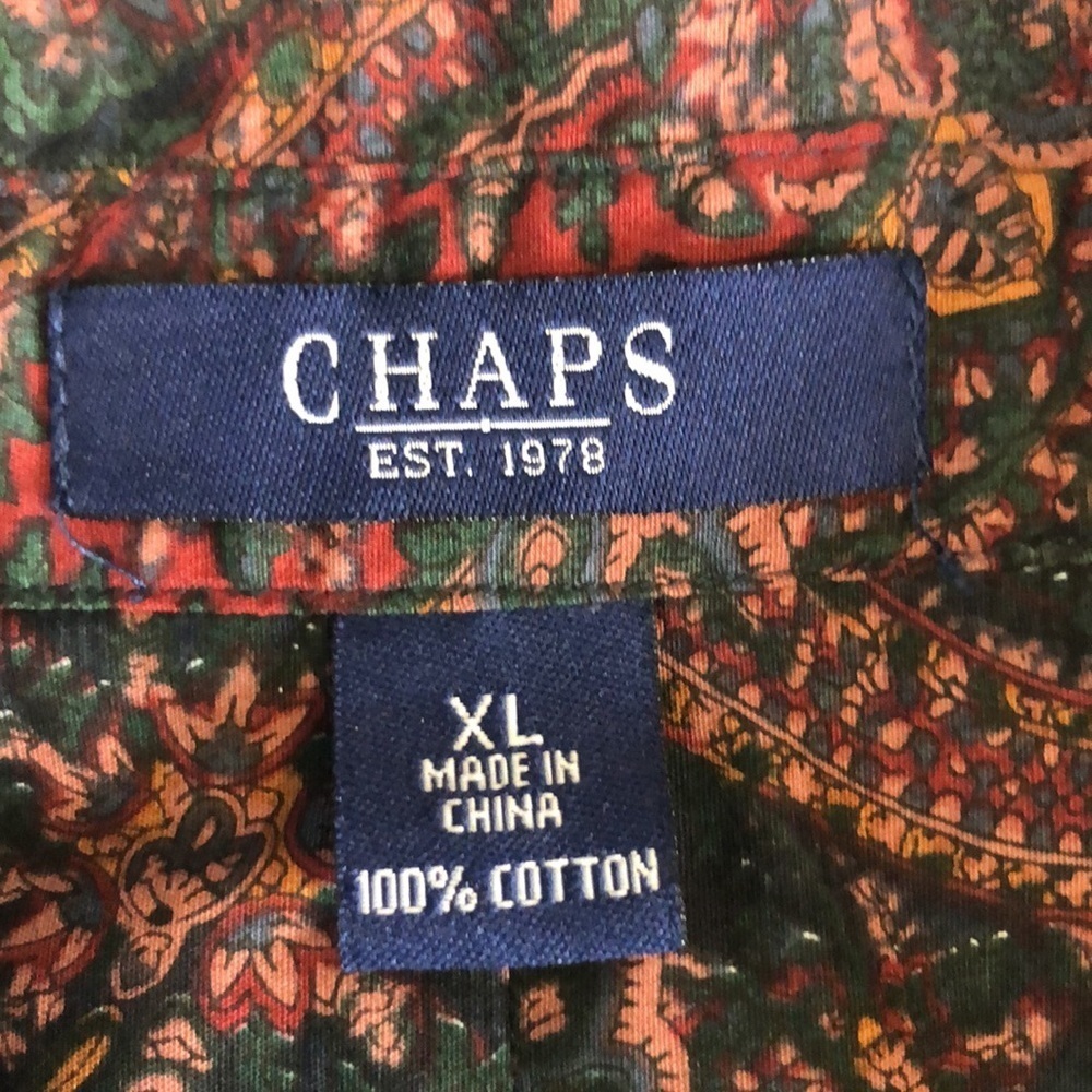 Chaps Womens Button Front Blouse Multi-Color Pais… - image 8